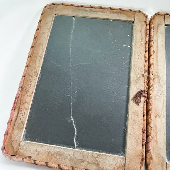 Antique Double Hinged 2 Sided Writing Slate with Wood Frame 1800's - Picture 2 of 12